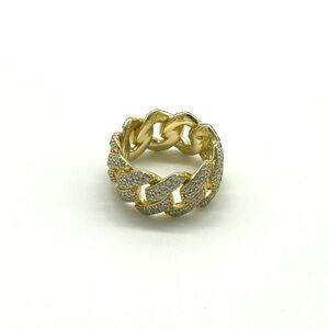 18k Gold Plated, 2.0CTW Moissanite Miami Cuban Ring